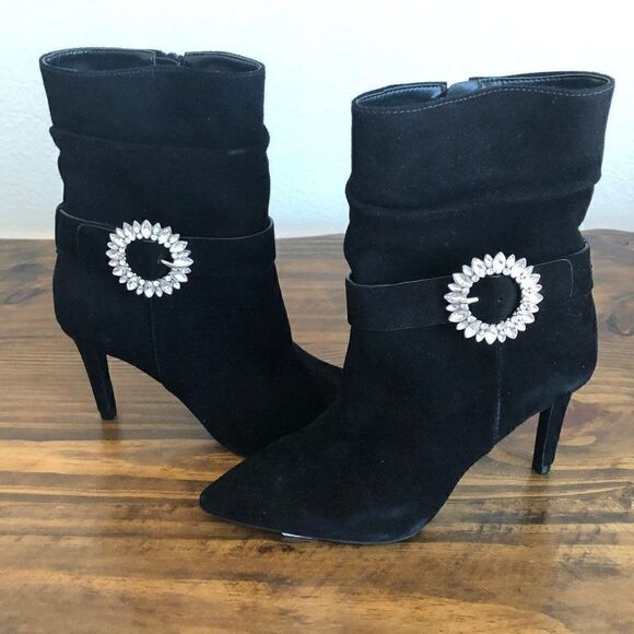NWT Michael Kors Viola Suede Embellished Booties - Picture 7 of 11